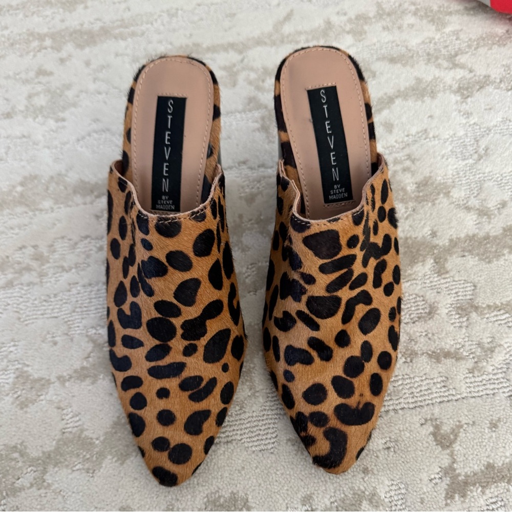 Steven Neva Fur Mule with heel